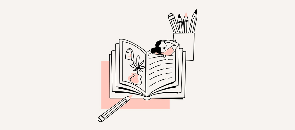 Illustration av en bokillustration