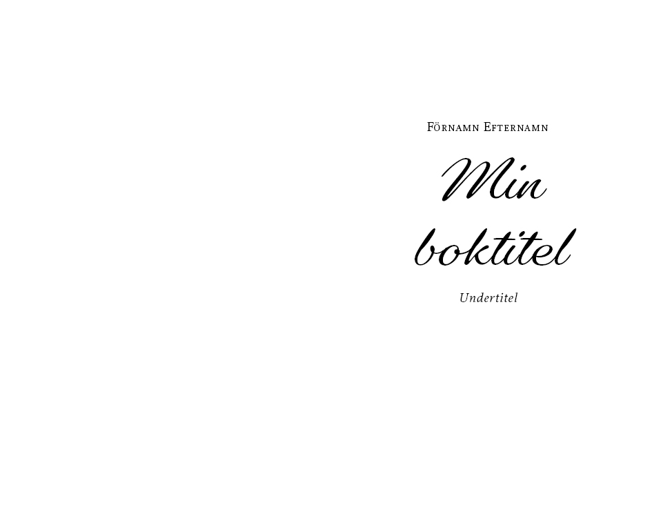 Exempel titel sida design poesi klassisk variant romantisk