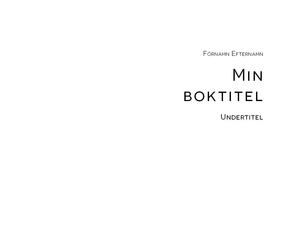 Exempel titel sida design poesi modern variant balanserad