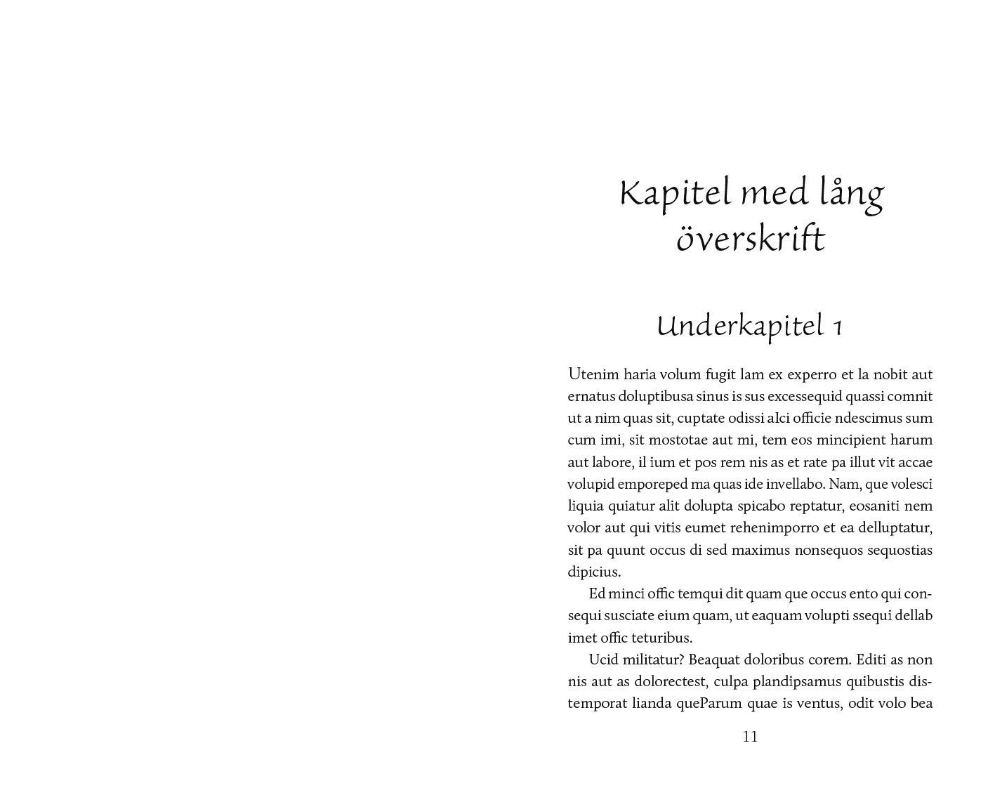 Exempel kapitel design lifestyle variant klassisk