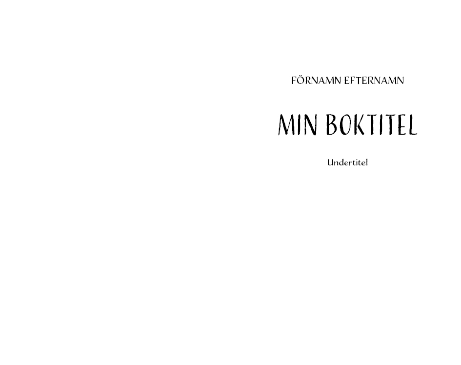 Exempel titel sida design lifestyle variant livlig