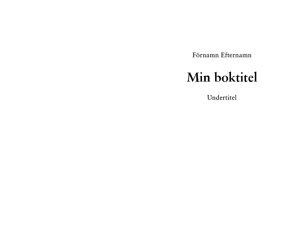 Exempel titelsida Design facklitteratur akademisk variant historisk