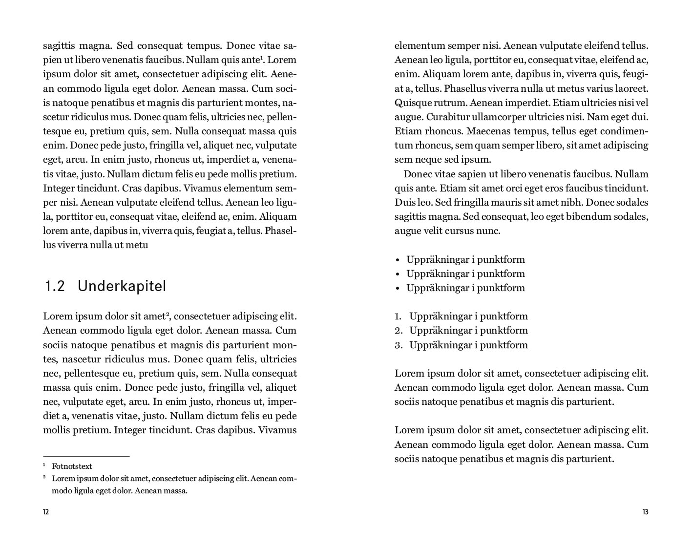 Exempel underkapitel design facklitteratur akademisk variant klassisk