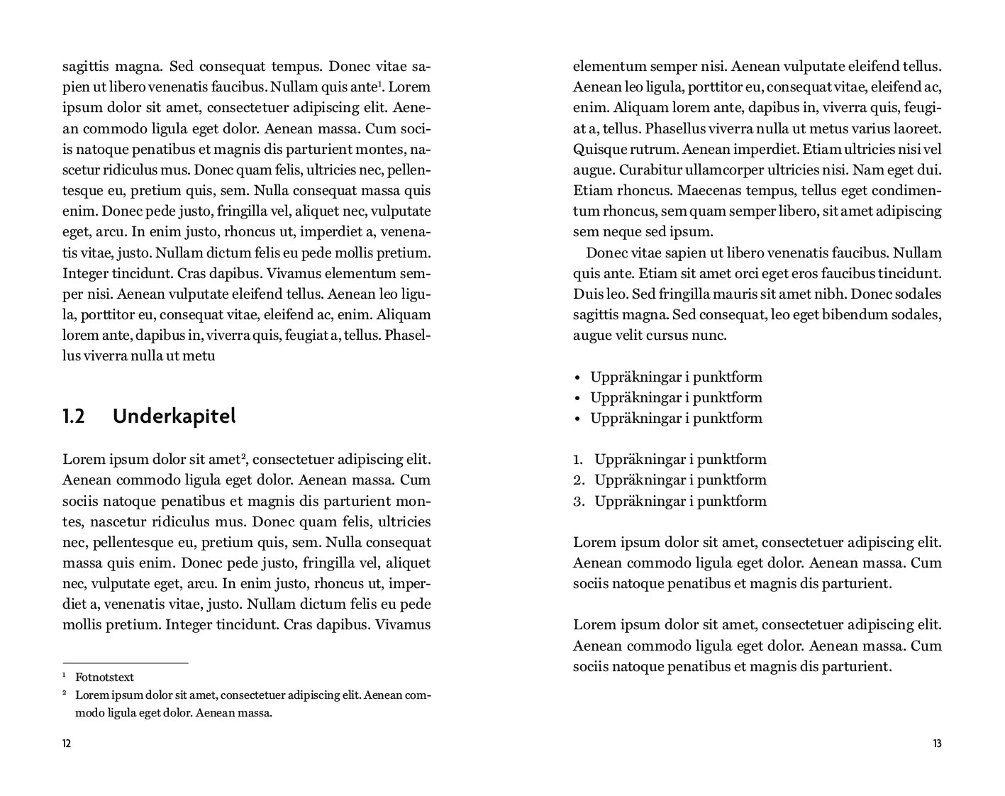 Exempel underkapitel design facklitteratur akademisk variant modern