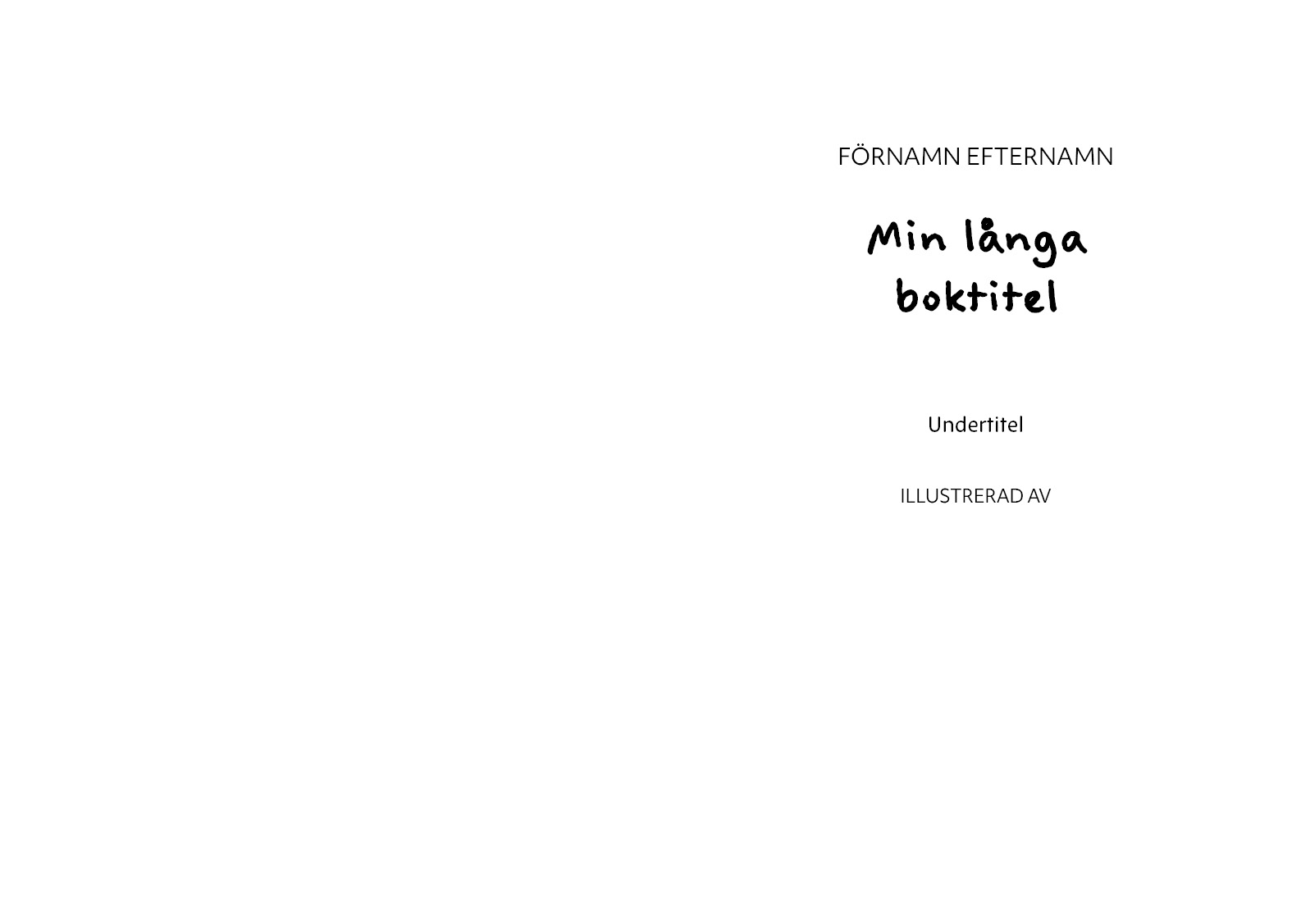 Exempel titel sida design bildbok variant lekfull
