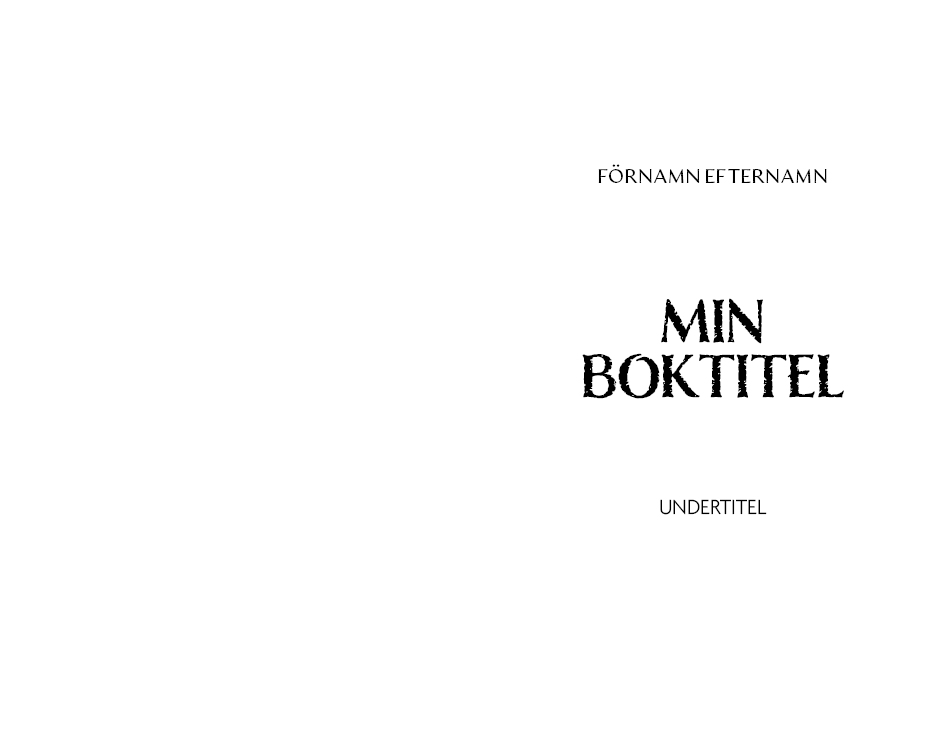 Exempel titel sida design fantasy variant individuell