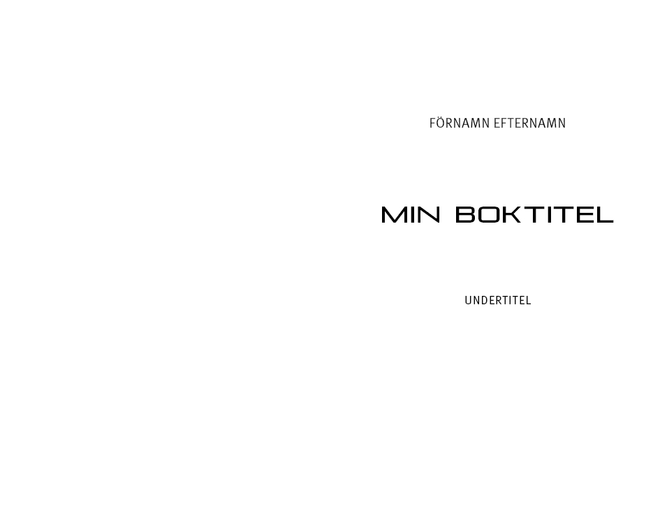 Exempel titel sida design fantasy variant klassisk