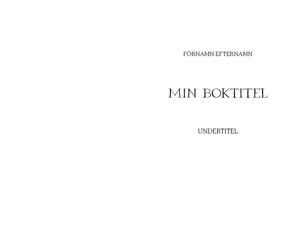 Exempel titel sida design fantasy variant modern