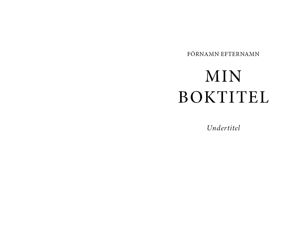 Exempel titel sida design deckare variant klassisk