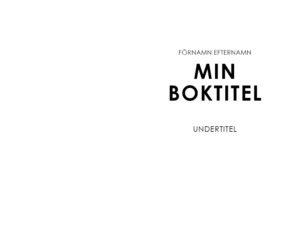 Exempel titel sida design deckare variant modern