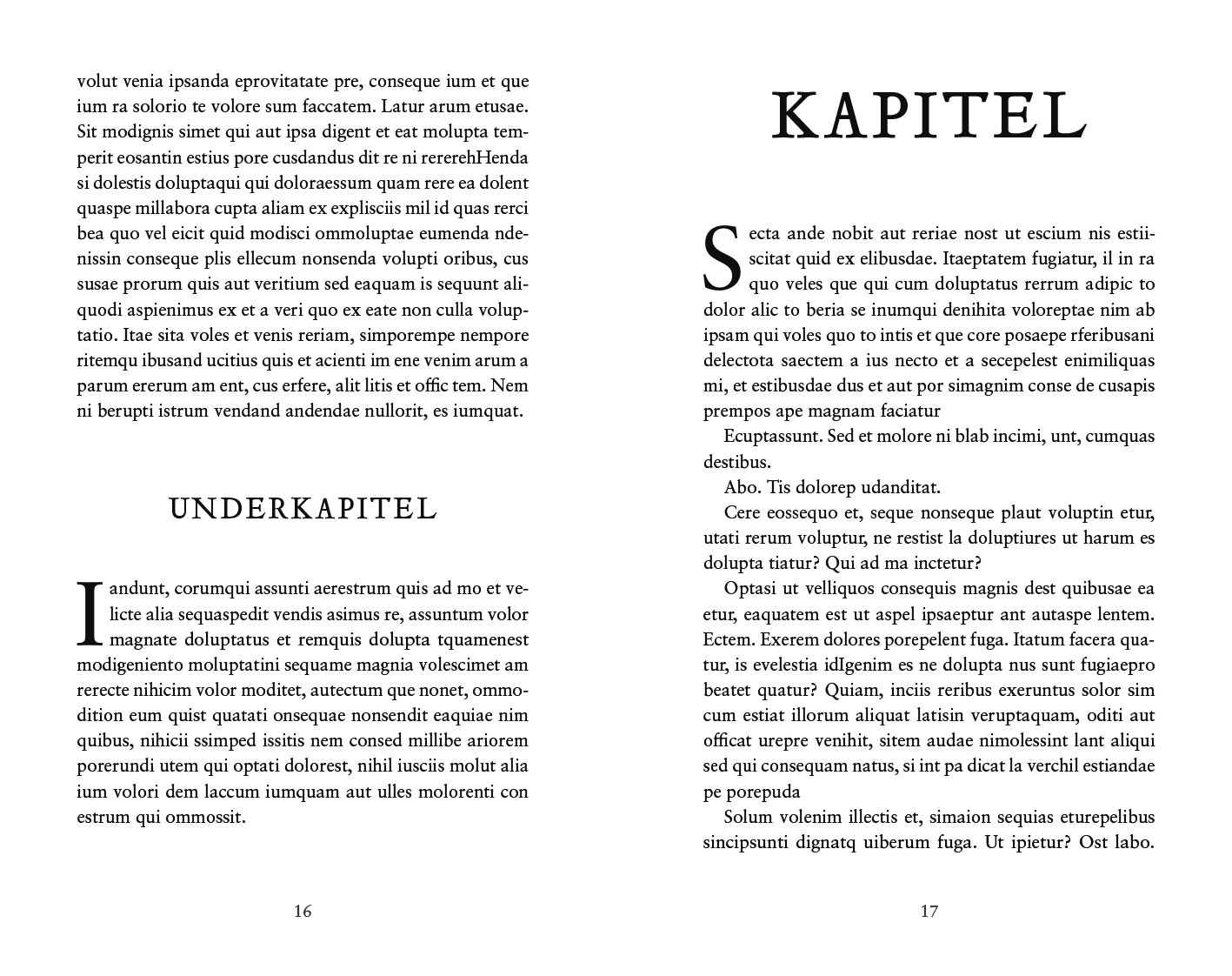Exempel underkapitel design kärleksroman variant klassisk