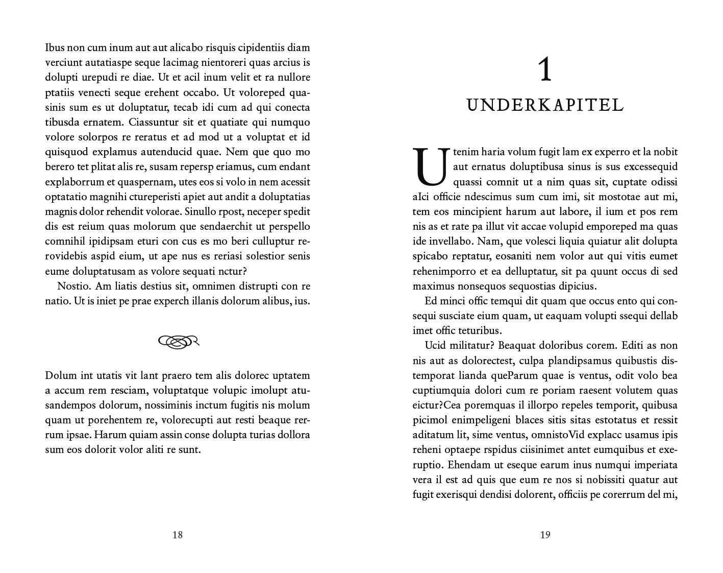 Exempel kapitel numrerad design kärleksroman variant klassisk