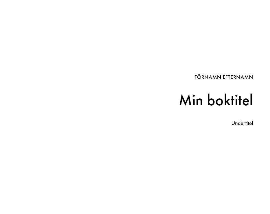 Exempel titelsida design vägledningsbok variant klassisk
