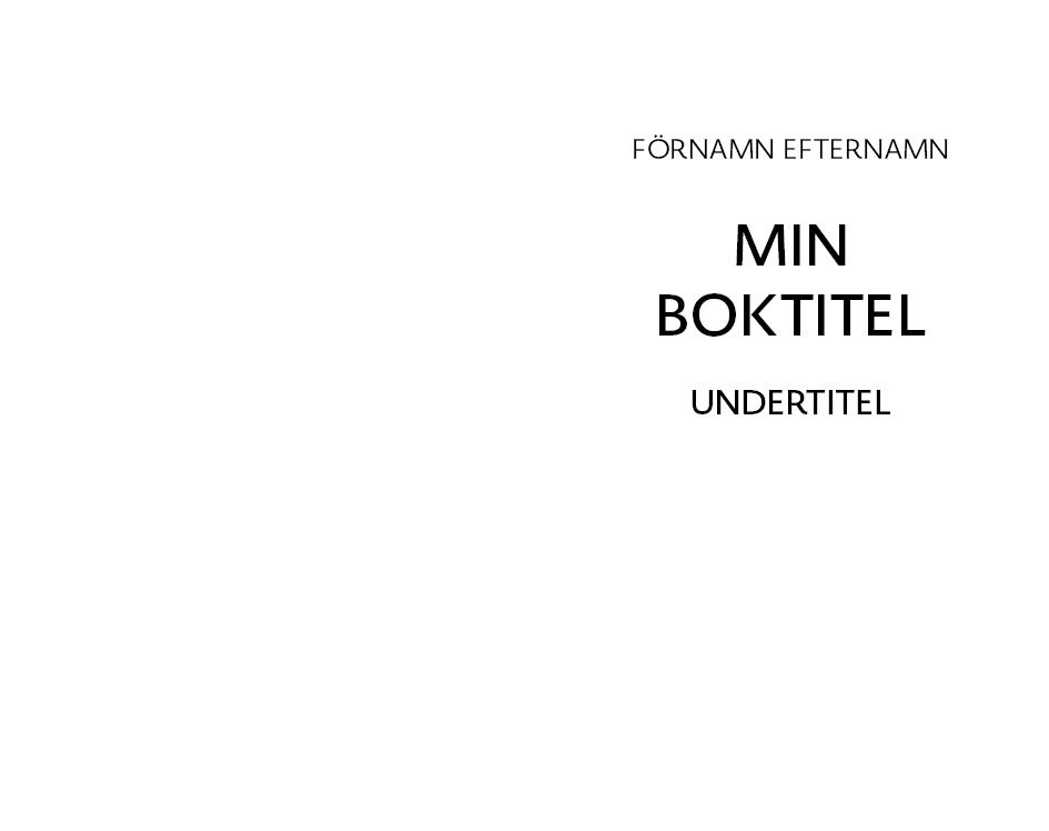 Exempel titel sida design skönlitteratur universal variant modern
