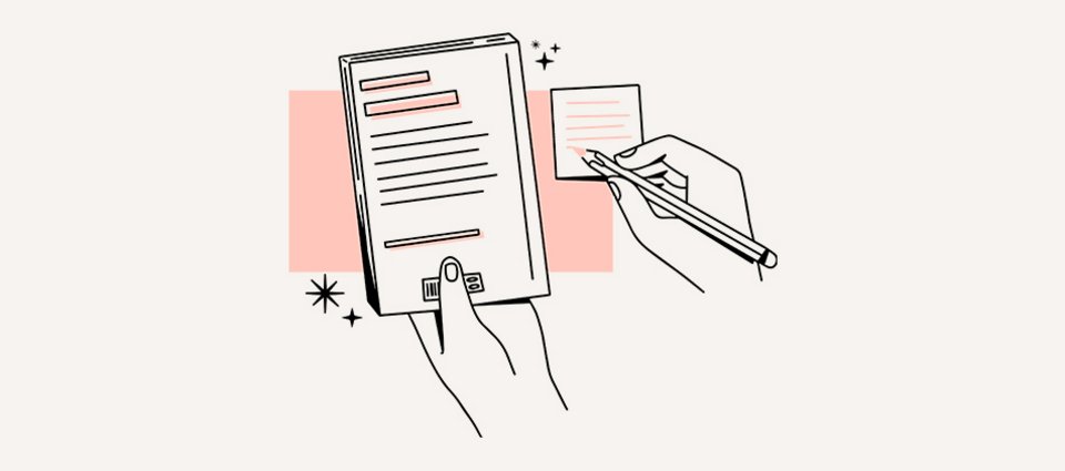 Illustration av en fliktext