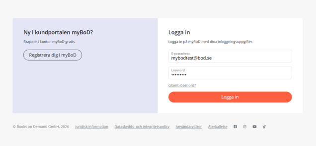 Kundportal myBoD-bokprojekt